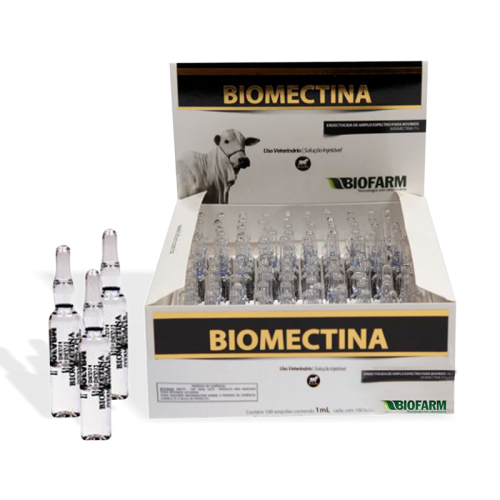 Foto: Biomectina 1 ml CX 100 Ampolas Ivermectina