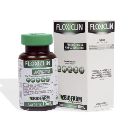 Foto: Floxiclin Enrofloxacina Inj Fr 10 ml