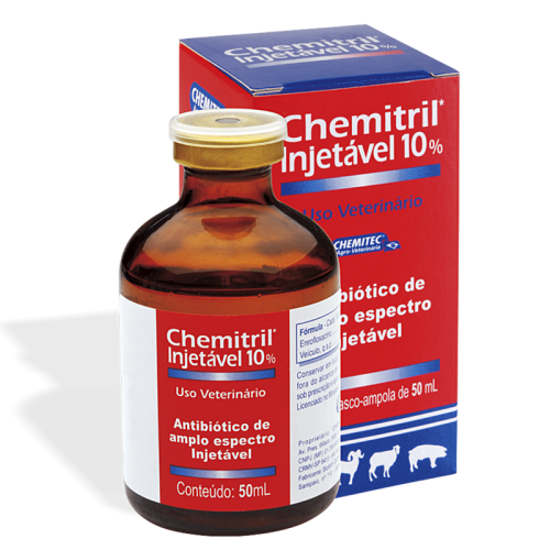 Foto: Chemitril Enrofloxacina 10 Inj Fr 50 ml